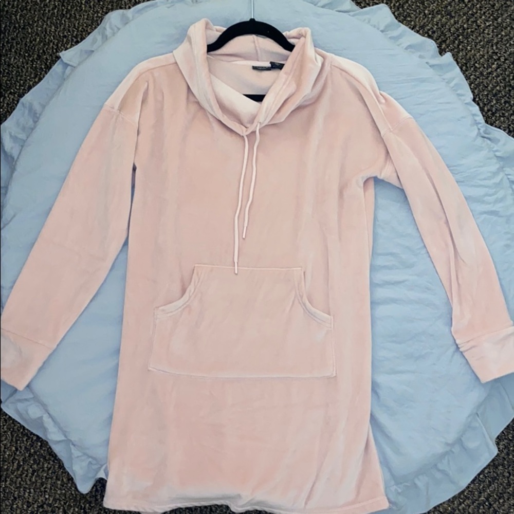 Xs pink Velour sweater dress